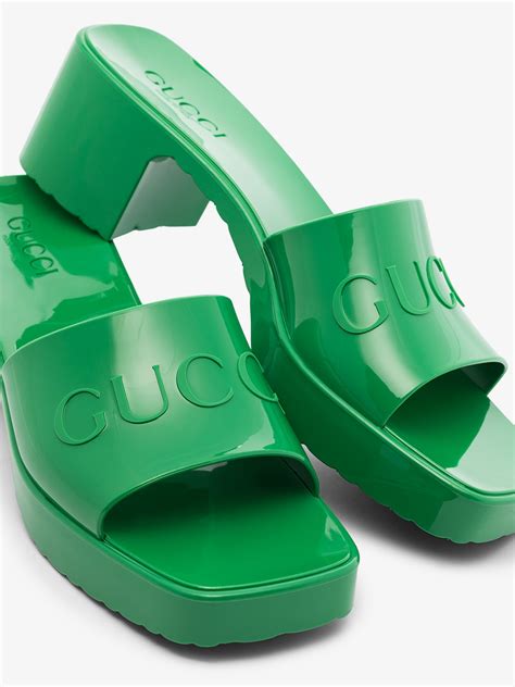 gucci rubber flasts|Gucci rubber heels.